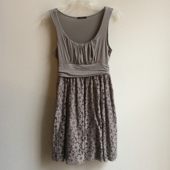 Cute & Comfy Gray Cotton Lace Dress