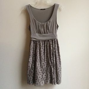 Cute & Comfy Gray Cotton Lace Dress