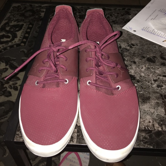 burgundy puma shoes