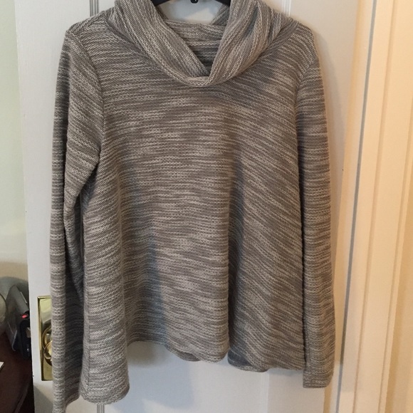 Gray Cowl Neck Sweater with shimmer