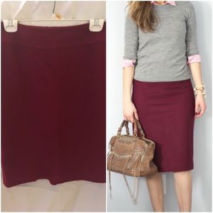 Burgundy Boucle Pencil Skirt Banana Republic