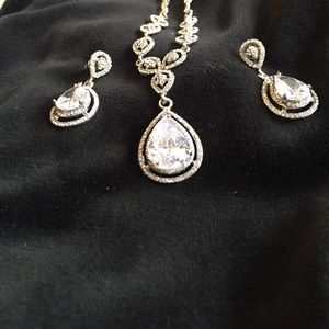 Diamond necklace and earrings