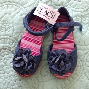 Sparkly denim espadrilles sandals