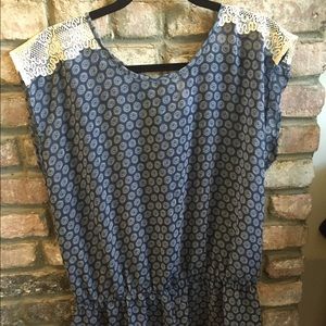 Silky romper with slit back