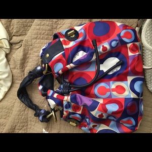 Coach Op Art Silk Resort Hobo