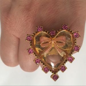 Betsey Johnson lucite heart ring
