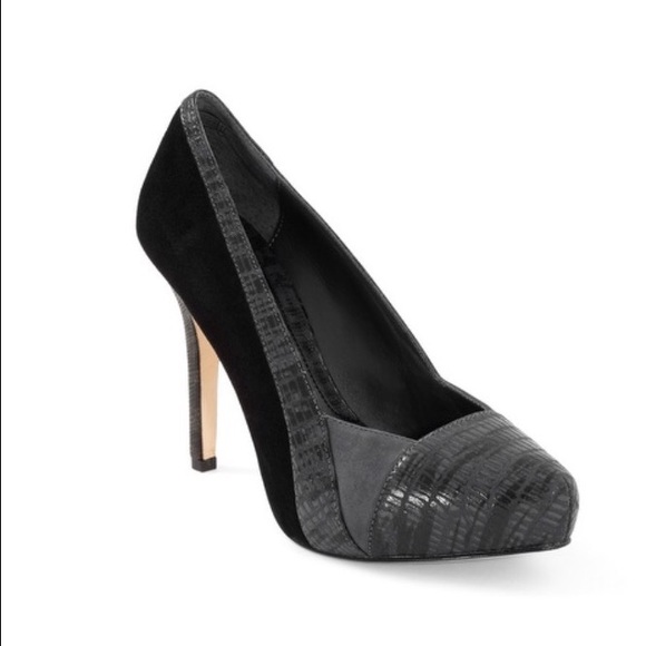 White House Black Market Shoes - WHBM EXOTIC CAP TOE SUEDE PUMPS