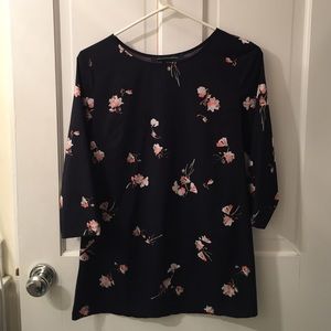 French Connection navy floral top