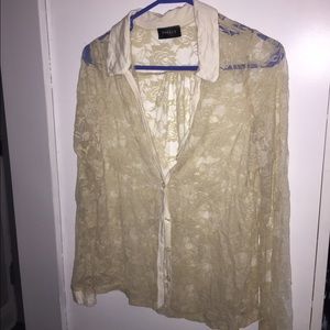 Lace button up