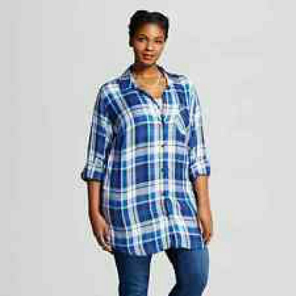ava & viv Tops - LAST ONE Ava + viv plaid button down shirt 4x NWT