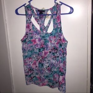 Floral silk tank