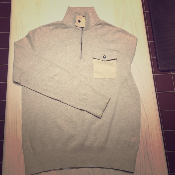 Half Zip Sweater with Canvas Pocket Detail