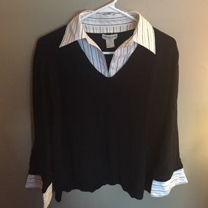 Career wear size 1X - black long sleeve mock layer