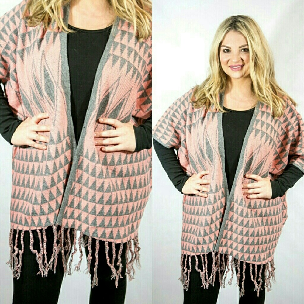 Pink and gray sweater