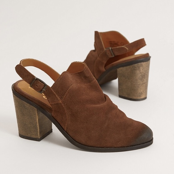 Slingback Distressed Leather Mule Clog - Picture 2 of 7