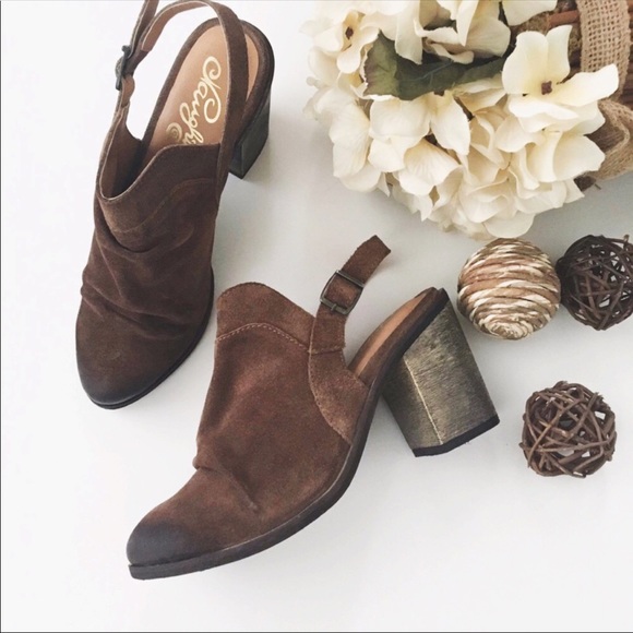 Slingback Distressed Leather Mule Clog - Picture 6 of 7