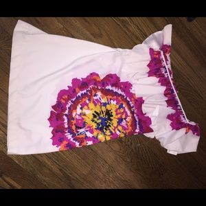 One shoulder white silky dress