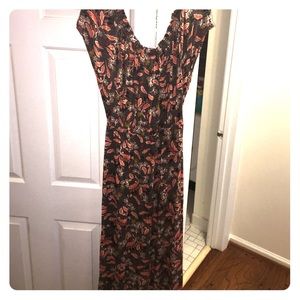 Long Floral Off the Shoulder Dress