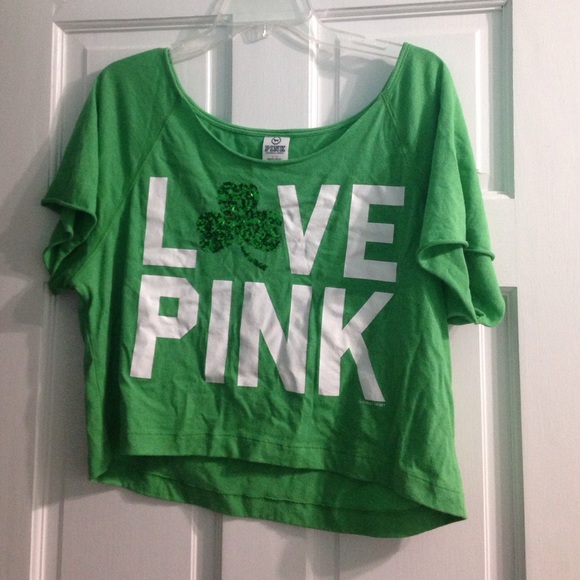 Pink St. Paddy's day crop top