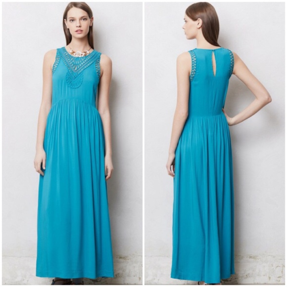 ANTHROPOLOGIE Mermaid Macrame Bohemian Maxi Dress