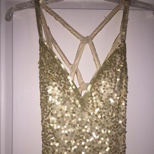 Gold Sequins prom dress