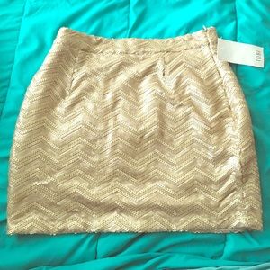 Tobi gold sequin skirt.