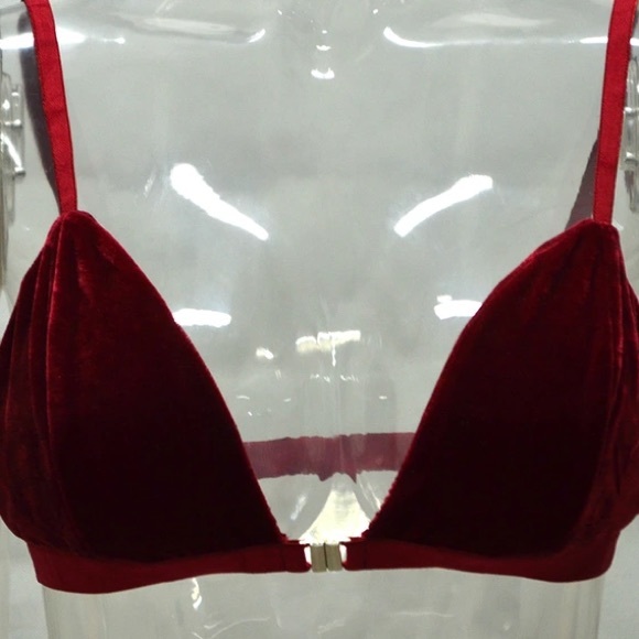 Maroon Velvet Bra - Picture 4 of 4