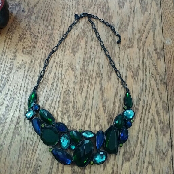 Lia sophia green and blue gem necklace