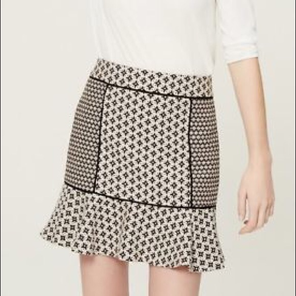 NWT Loft Jacquard Flippy Skirt