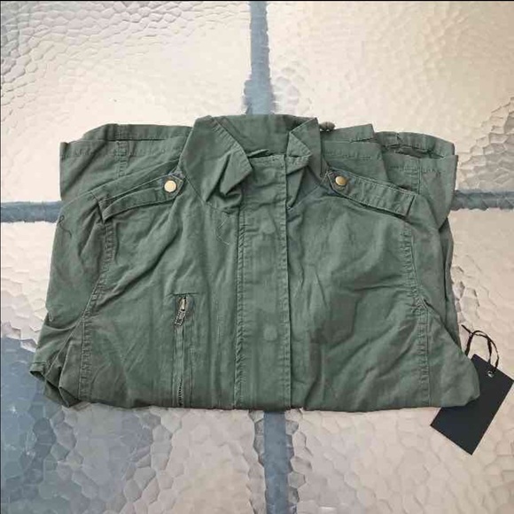 Olive collar utility drawstring jacket - Picture 3 of 3