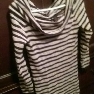 Chocolate and tan striped blouse