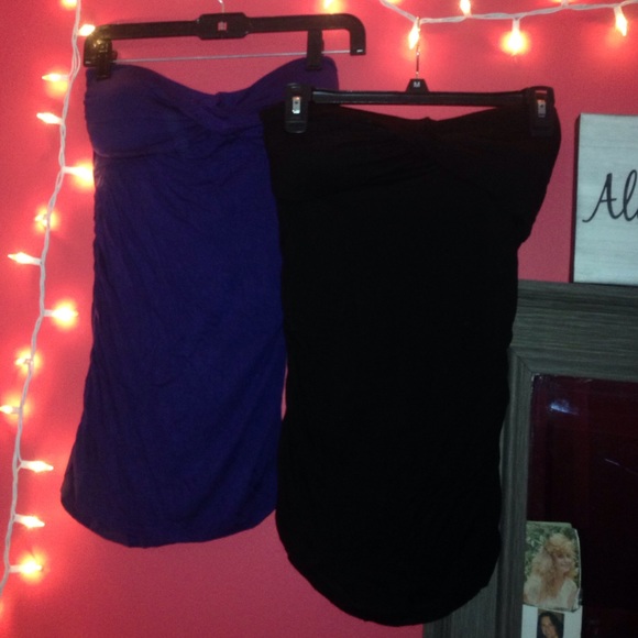 Black/Blue tube top set