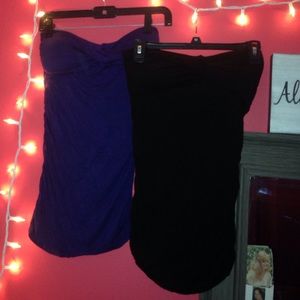 Black/Blue tube top set