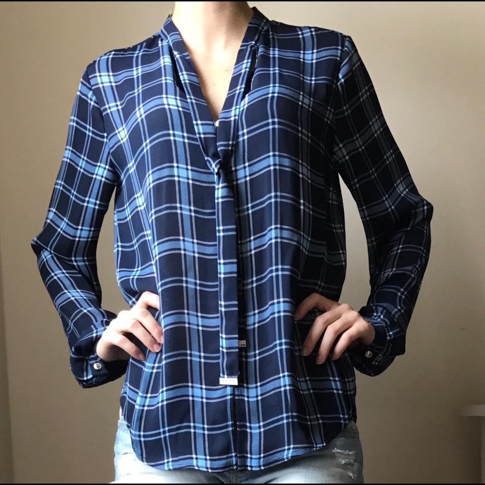 Michael Kors Blue Plaid Shirt