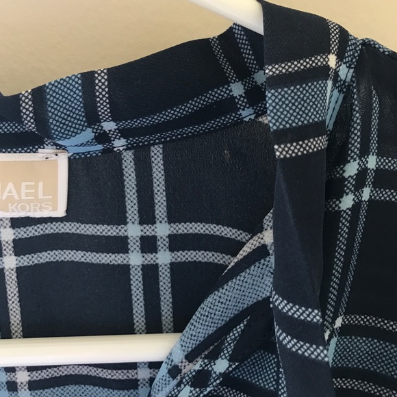 Michael Kors Blue Plaid Shirt - Picture 4 of 4