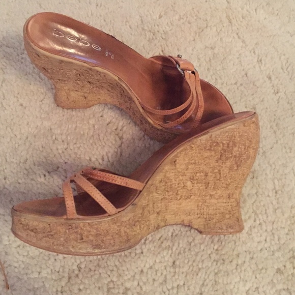 bebe cork heels
