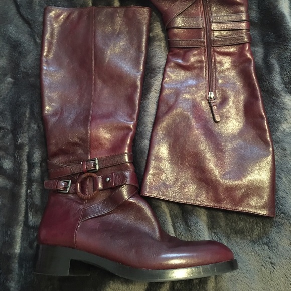 Via Spiga Shoes - Via spiga burgundy leather riding boots 8.5 NEW!