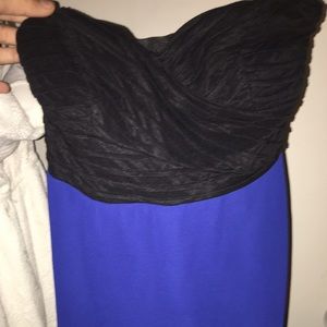 Black And Blue Hi-low Dress