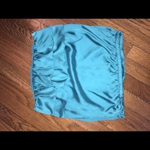 Teal silk tube top