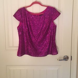 Mossimo pink sequin front party top