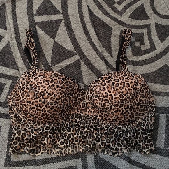 Pink by VS cheetah lace push up bra