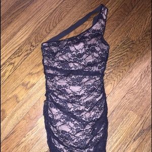 Black dress with nude underlay