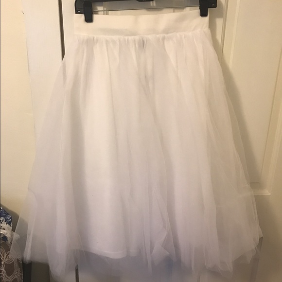 Tea Length White Tutu skirt, size L