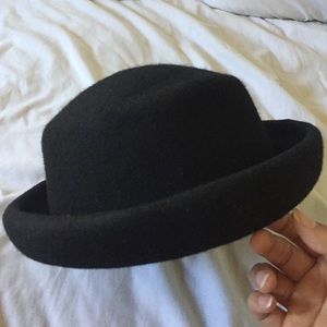 black felt bowler hat