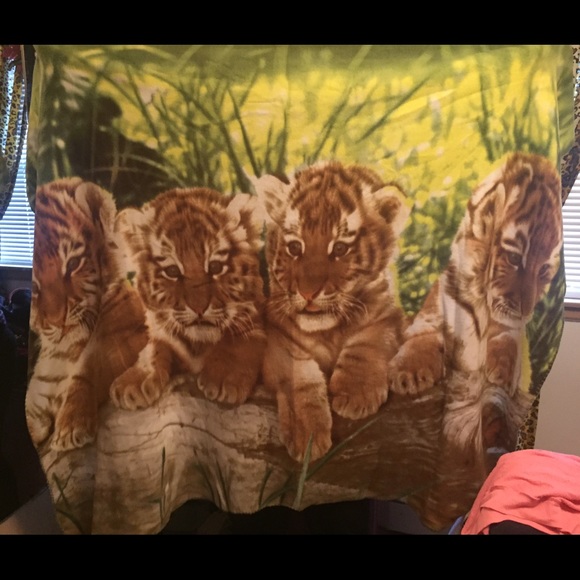 Baby tiger cotton blanket