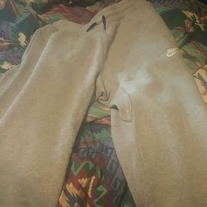 Gray Nike sweatpants.