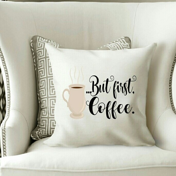 But First Coffee Pillow Cover - Picture 1 of 1