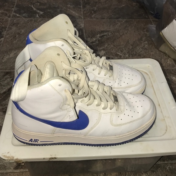 Men's size 12 High Top Air Force 1's Blue/White