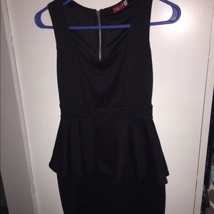 Black peplum mini dress