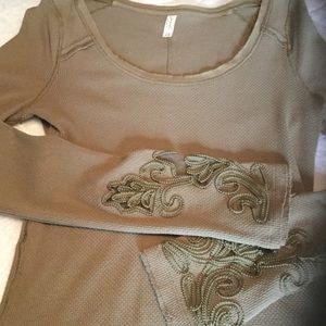 Free people waffle detailed lace cuff